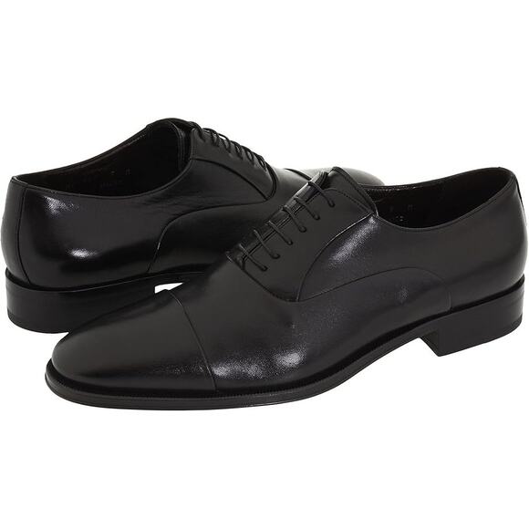 Bruno Magli Mens Maioco Lace up Cap Toe Dress Shoes US 12 D Black Leather NWOB - Picture 1 of 13